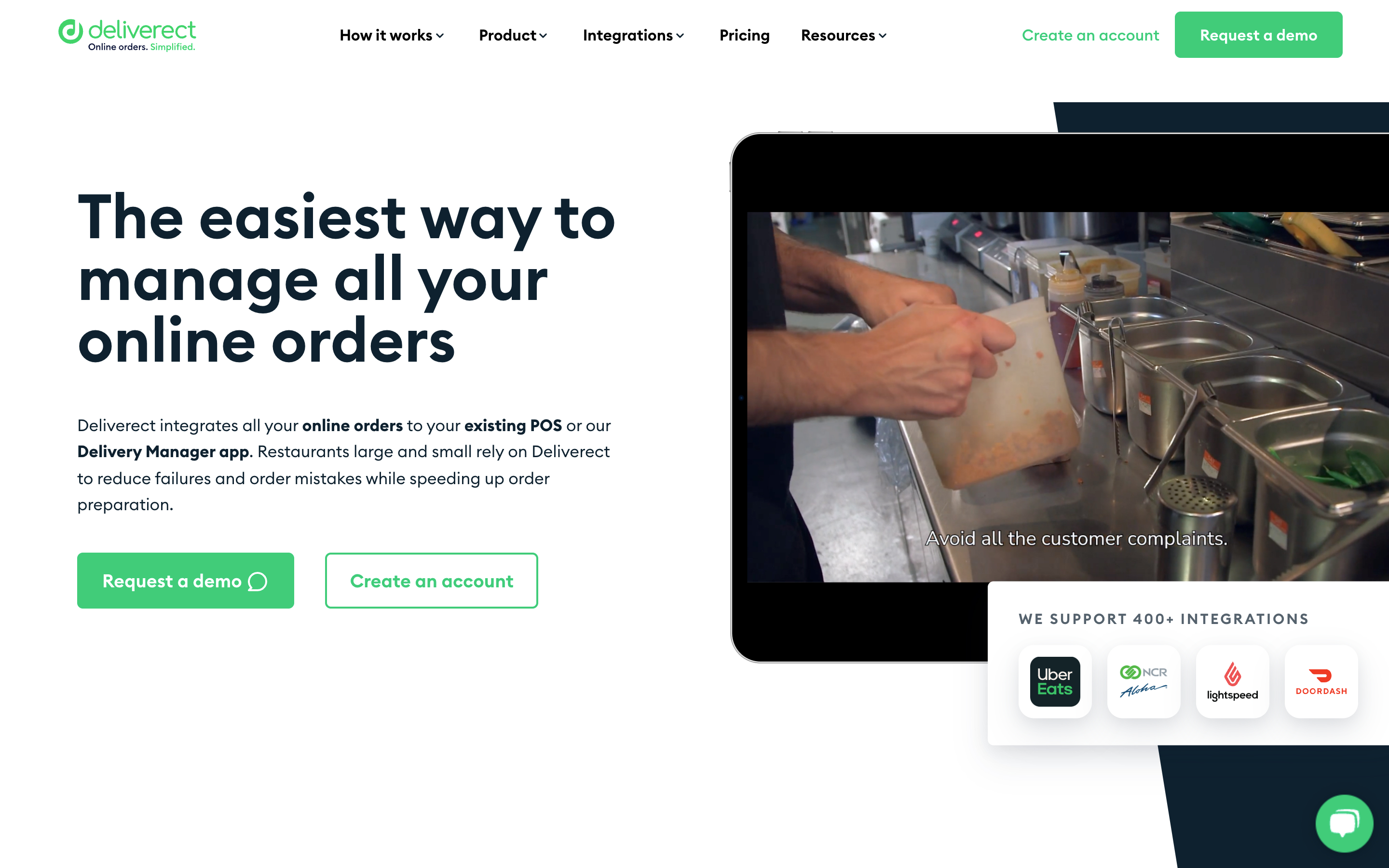 Deliverect homepage
