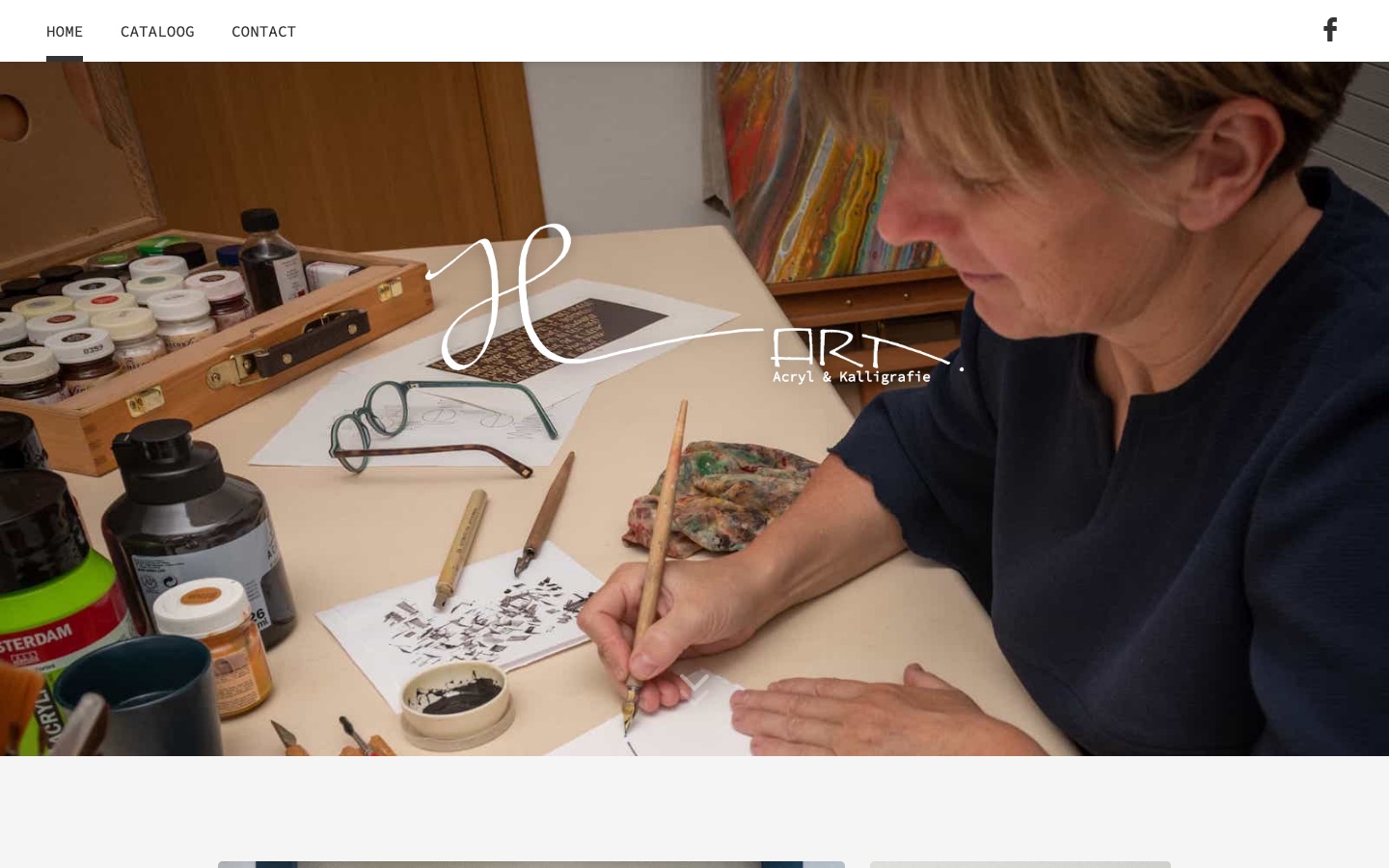 The H-Art site — Hilde at work on a calligraphy piece